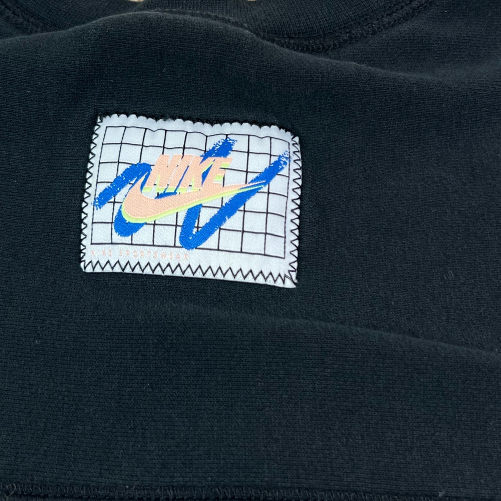 Women’s Nike Oversized Crop Archive Pullover Sweatshirt Black Size 2X - Picture 8 of 8
